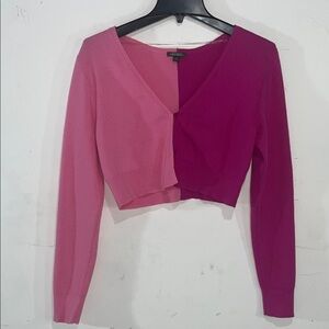 Wild Fable Split 2 Tone Pink Crop Top Size XL